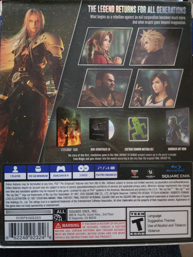 Final Fantasy Vii Remake Final Fantasy Vii Deluxe Ps4 (Usado)