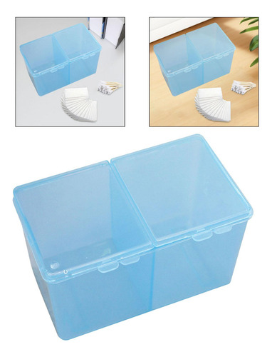 Caja Para Hisopos De Maquillaje, Soporte Para Bolas De Azul