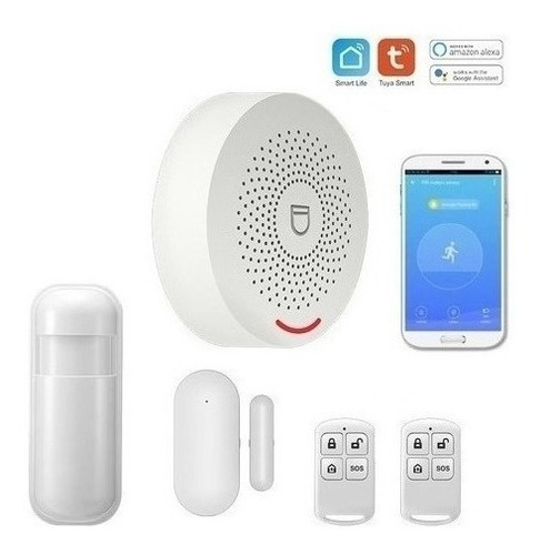 Kit Alarma Wifi Con Sensor Puerta + Movimiento + 2 Controles