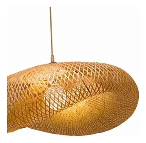 Lámpara Colgante Bambu Rattan E27, Lámpara Tipo Candelabro,