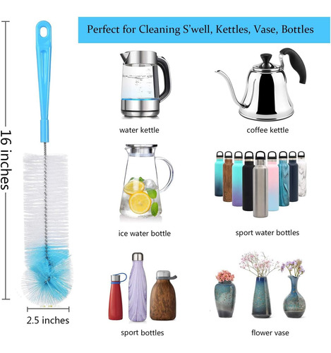 Set De 8 Cepillos De Limpieza Botellas Termos Botes