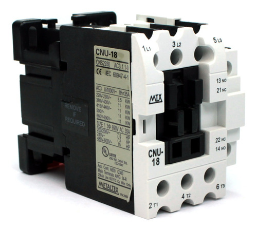 Contactor Magnetico Metaltex Cnu-18 18 Amp 110 Volts