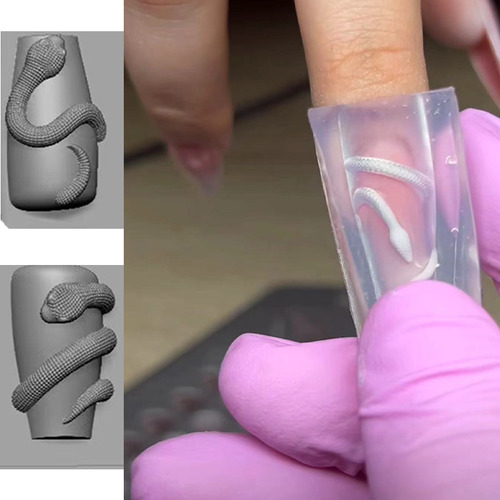 Molde For Tallar Silicona For Uñas De Serpiente 3d, 1 Unidad