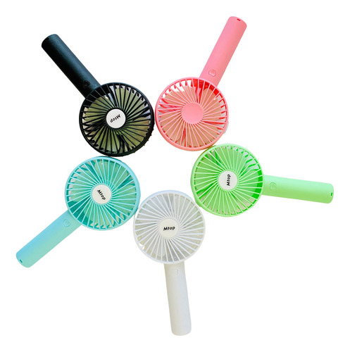 Mini Ventilador De Mano Portátil Recargable Por Usb Con Base Para Escritorio 3 Velocidades Color Verde Marca Dosyu