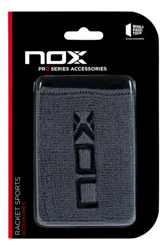 Muñequera Nox Gris Logo Negro X2