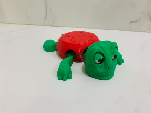 Tortuga Viral Posatazas Posavasos Articulada Varios Colores Tortuga Verde/rojo