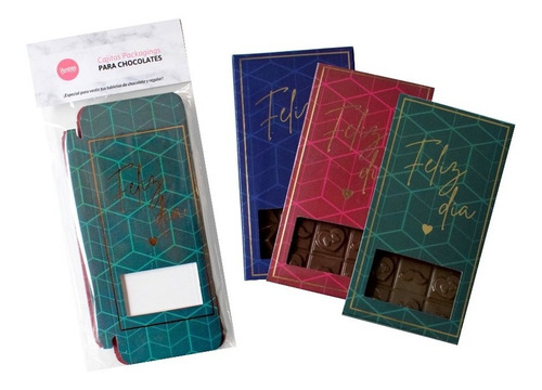 Imagen 1 de 7 de Cajitas Packaging Tabletas Choco Feliz Día X 6 Parpen