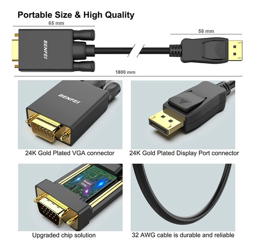 Adaptador De Displayport A Vga