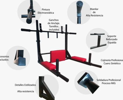 Barra Multifuncional Para Dominadas Y Fondos + Saco De Boxeo