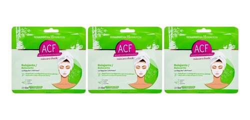 Acf Relajante X3 Máscara Facial Antiestrés Refrescante