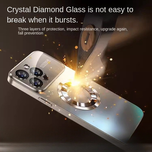 A Capa Magnética Nano Prateada Janela Grande Para iPhone 16