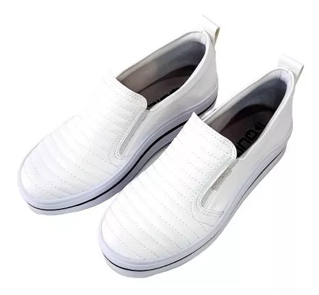 TENIS 64-1742-31 QUIZ CASUAL FEMININO PLATAFORMA SLIP ON CALCE FACIL BRANCO  - PATTY CALÇADOS