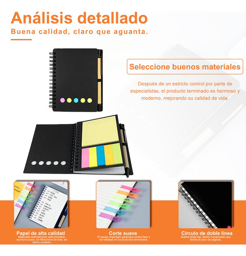 Libreta Ecológica Con Notas Adheribles, 12 Piezas