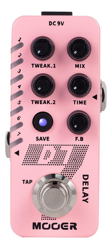 Mooer Pedal De Guitarra D7 Delay Con Looper 150s