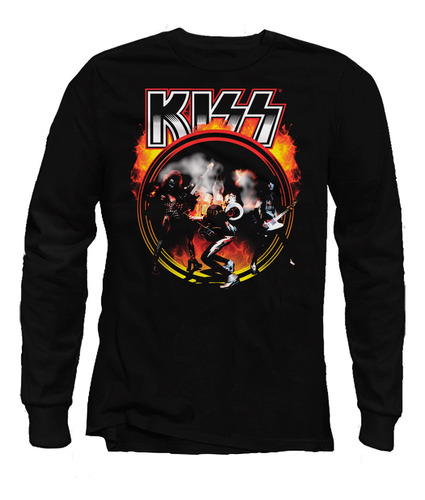 Playeras Kiss Rock Manga Larga Full Color Mod 18-18 Modelos