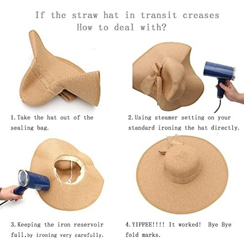 Sombrero Flexible Plegable Para Mujer, Sombrero De Paja Con