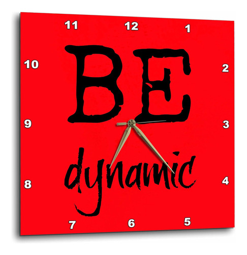 3drose Dpp__3 Be Dynamic, Reloj De Pared Con Fondo Rojo, 15 