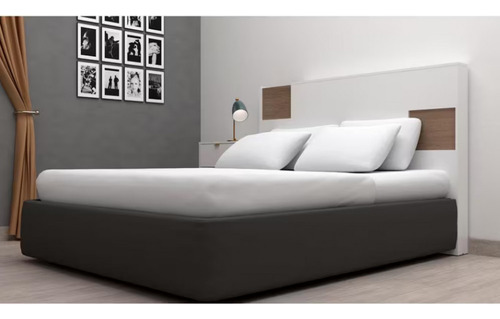 Cabeceira Para Cama Box Casal E Queen Bartira Diplomata Cor Branco/avelã