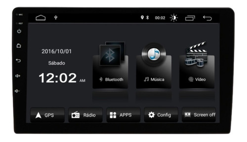 Multimídia Universal Voolt Android 10 Bt Usb Gps Tv Fm Rca