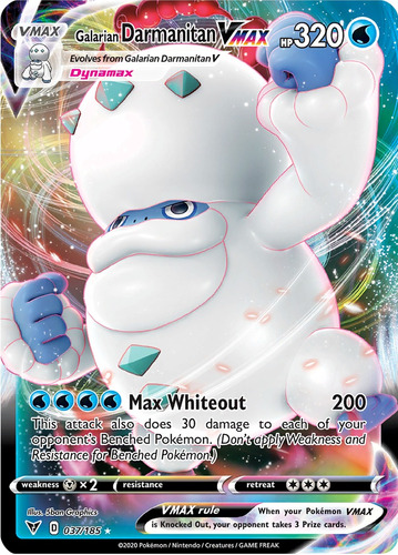 Cartas Pokemon Galarian Darmanitan Vmax 037/185 fa Viv