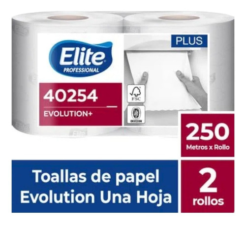 Toalla Papel Elite Evolution 2x250 Mt H/s 1 Paq Codigo 40254