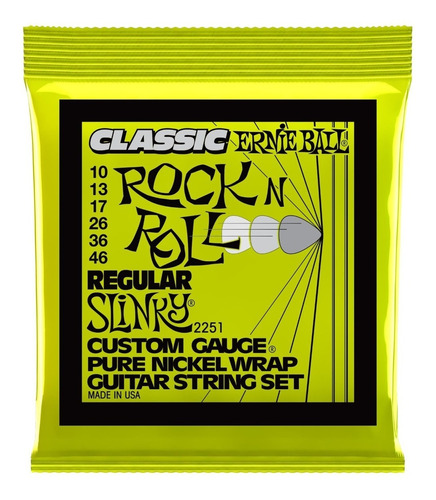 Encordoamento Ernie Ball 010 Regular Slinky Rock N Roll 2251