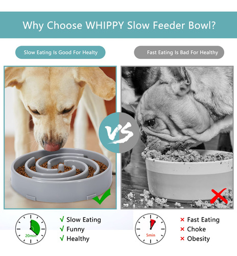 Cuenco Para Perros Slow Feeder Whippy, Grande, Para Perros G