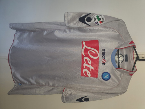 Camiseta Macron Napoli Italia Alternativa Plateada 2008