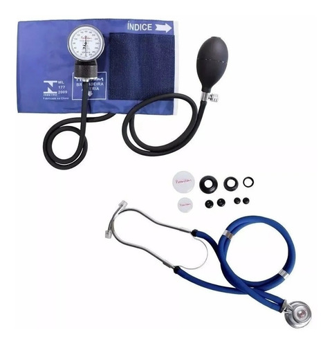 Esfigmomanômetro E Estetoscópio Rappaport Premium - Azul