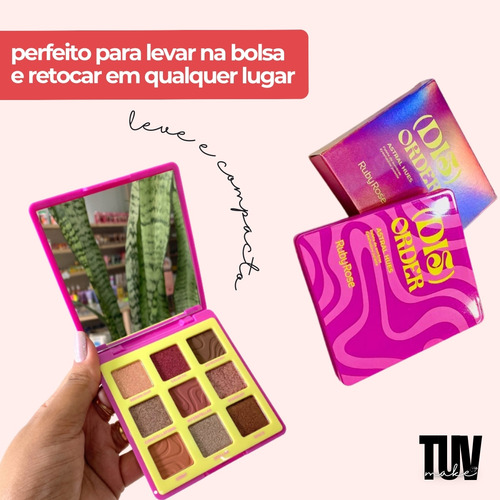 Paleta De Sombra Disorder Com Espelho 9 Cores Ruby Rose