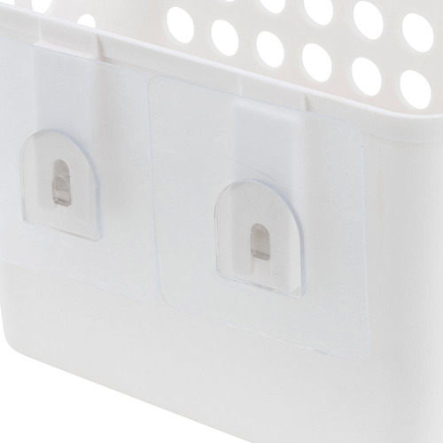 Porta Shampoo Simples Reto Ventosa Branco Funk Sensea