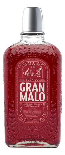 Paquete De 3 Licor De Tequila Gran Malo Jamaica 750 Ml