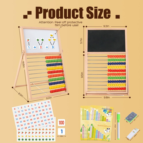 Ranqibo Wooden Abacus For Kids Math - Blackboard Blackboard