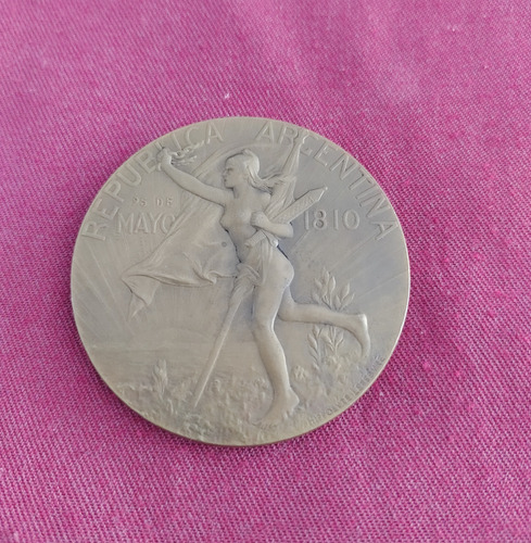 Medalla Del Centenario Argentino 1810 1910 Lefebvre (Usado)