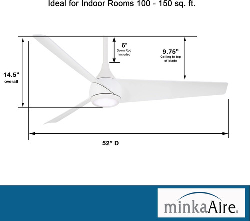 Minka-aire F678l-whf Twist Ventilador De Techo Inteligente D