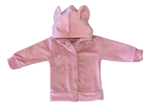 Conjunto Plush Camperita Y Pantalón Bebe Niños Invierno Rosa 3 (6-9 Meses)