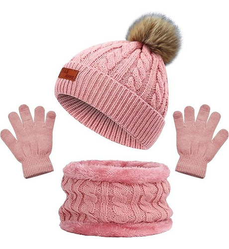 Gorro Invierno Para Niños,conjunto Bufanda Y Gorro Guantes