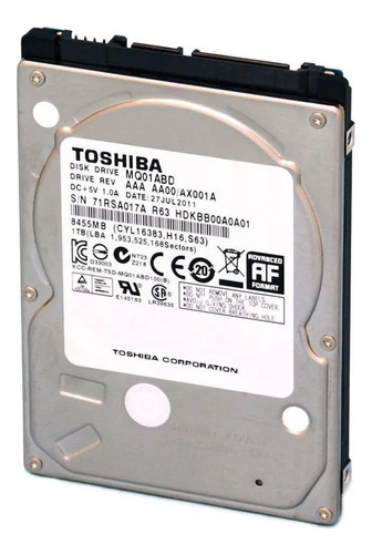 Disco Rígido Interno Toshiba Series Mq01abd100 1tb