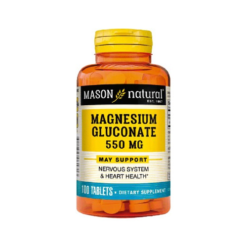 Mason Natural Gluconato De Magnesio 550 Mg 100 Tabletas