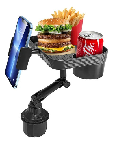 Soporte De Celular Para Auto Portavasos Con Bandeja