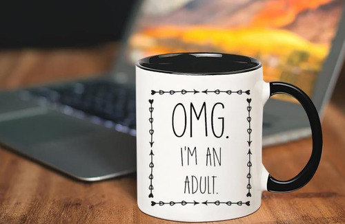 Fonhark - Omg Im An Adult, Taza De Café De 18 Cumpleaños, Re
