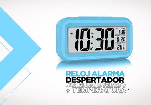 Imagen 3 de 10 de Reloj Alarma Despertador Digital Lcd Iluminado + Temperatura
