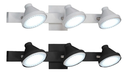 Imagen 2 de 8 de Aplique Pared Techo 3 Luces Oslo Ar111 Blanco Negro Gu10