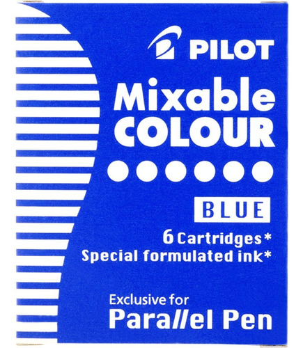 Tinta Refil Caneta Pilot Parallel Pen E Kakuno Azul C/6