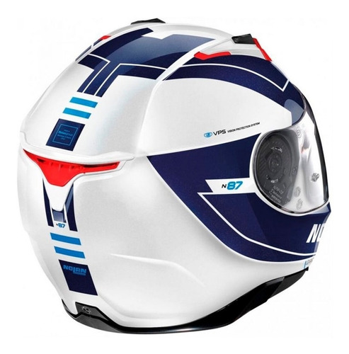 Imagen 2 de 3 de Casco Nolan N87 Skilled 99 Blanco/azul Integral Para Moto