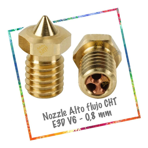 Nozzle E3d V6 Alto Flujo Clon Cht 0,8mm Filamento 1,75mm 3d