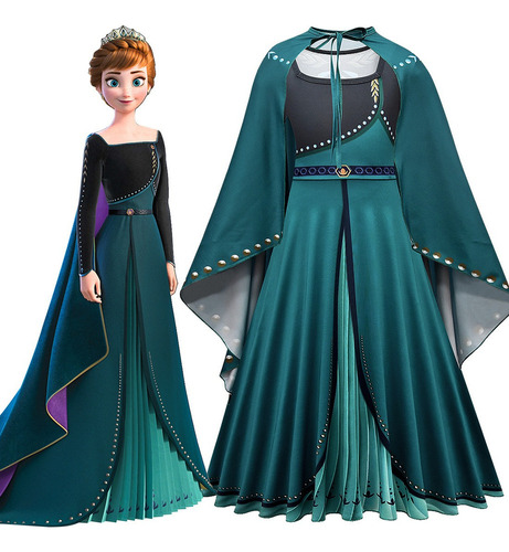 Frozen 2 Cosplay Princesa Anna Vestido Niñas Halloween