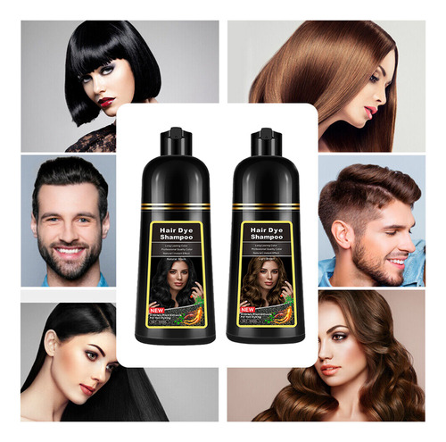 Champús Instantáneos Para Teñir El Cabello Castaño Y Negro,