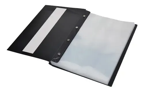 Pasta Catálogo A4 DAC Preta PVC com Visor 100 Envelopes Plástico