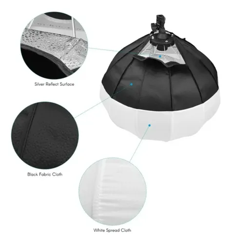 Kit Softbox Lanterna Japonesa Branca Para Fotografia E Video